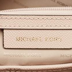 Pre Owned Michael Kors Pink Leather Large Voyager Shopper Tote