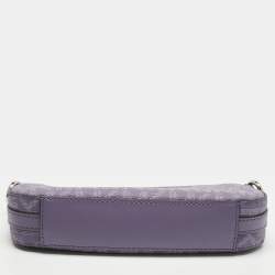 Pre Owned Michael Kors Lilac Signature Coated Canvas and Leather Jet Set Charm Crossbody Bag