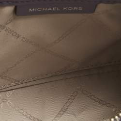 Pre Owned Michael Kors Lilac Signature Coated Canvas and Leather Jet Set Charm Crossbody Bag