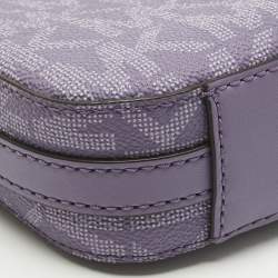 Pre Owned Michael Kors Lilac Signature Coated Canvas and Leather Jet Set Charm Crossbody Bag