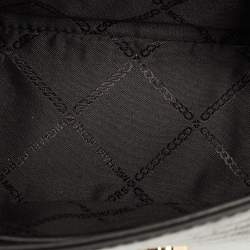 Pre Owned Michael Kors Black Croc Embossed Leather Medium Parker Convertible Pochette Shoulder Bag