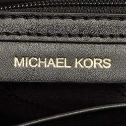 Pre Owned Michael Kors Black Croc Embossed Leather Medium Parker Convertible Pochette Shoulder Bag