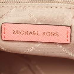 Pre Owned Michael Kors Grapefruit Leather Extra-Small Jet Set Travel Tote