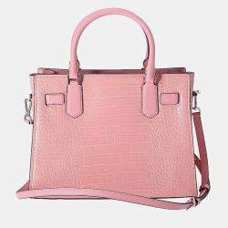 Pre Owned Michael Kors Textured Pink Leather Tote Bag