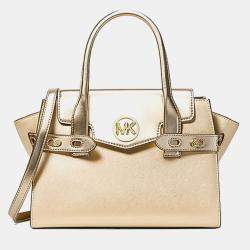 Pre Owned Michael Kors Gold Leather Tote Bag