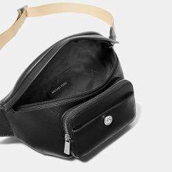 Pre Owned Michael Kors Black Leather Crossbody Bag