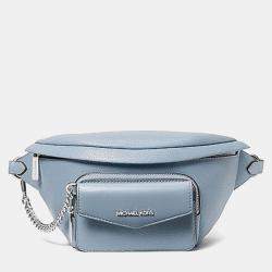 Pre Owned Michael Kors Blue Leather Crossbody Bag