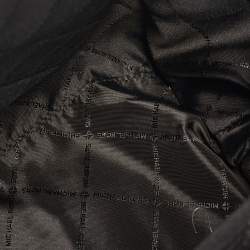 Pre Owned Michael Kors Avril Large Black Canvas and Leather Tote