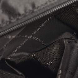 Pre Owned Michael Kors Avril Large Black Canvas and Leather Tote