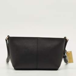 مملوكة مسبقًا Michael Kors Jet Set Travel Black Leather Crossbody Bag