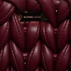 مملوكة مسبقًا Michael Kors Tribeca Burgundy Braided Leather Shoulder Bag