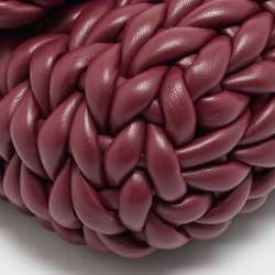 مملوكة مسبقًا Michael Kors Tribeca Burgundy Braided Leather Shoulder Bag