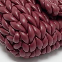 مملوكة مسبقًا Michael Kors Tribeca Burgundy Braided Leather Shoulder Bag