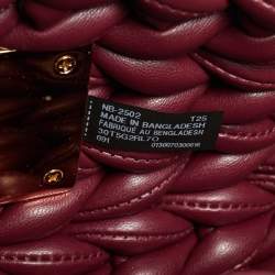 مملوكة مسبقًا Michael Kors Tribeca Burgundy Braided Leather Shoulder Bag