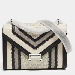 Pre Owned Michael Kors Whitney Medium Multicolor Coated Canvas and Faux Leather Shoulder Bag