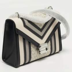 Pre Owned Michael Kors Whitney Medium Multicolor Coated Canvas and Faux Leather Shoulder Bag