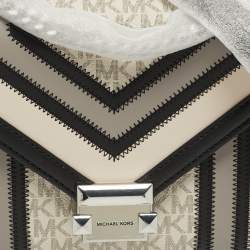 Pre Owned Michael Kors Whitney Medium Multicolor Coated Canvas and Faux Leather Shoulder Bag