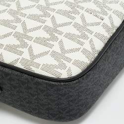 Pre Owned Michael Kors Jet Set Charm Large Tricolor Signature Coated Canvas Camera Crossbody Bag