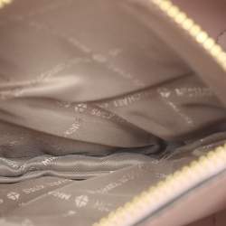 Pre Owned Michael Kors Mercer Medium Light Pink/Beige Signature Coated Canvas and Leather Tote