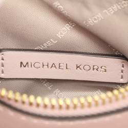Pre Owned Michael Kors Mercer Medium Light Pink/Beige Signature Coated Canvas and Leather Tote