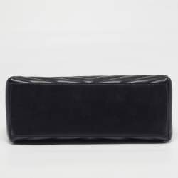 Pre Owned Michael Kors Whitney Medium Black Quilted Faux Leather Chain Tote