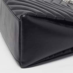 Pre Owned Michael Kors Whitney Medium Black Quilted Faux Leather Chain Tote