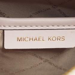 Pre Owned Michael Kors Jaycee Medium Pink/Dark Brown Signature Coated Canvas and Faux Leather Backpack