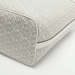 Pre Owned حقيبة يد شوبير مايكل كورس جودي قماش مطلي كبيرة أبيض بصري