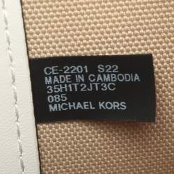 Pre Owned حقيبة يد شوبير مايكل كورس جودي قماش مطلي كبيرة أبيض بصري