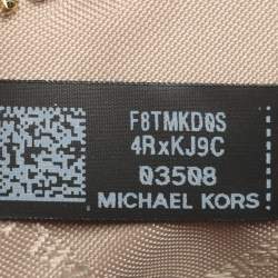 Pre Owned Michael Kors Jet Set Small Beige/Optic White Coated Signature Canvas Crossbody Bag