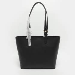 Pre Owned Michael Kors Jet Set Travel Medium Black Double Pocket Tote