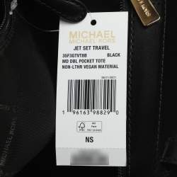 Pre Owned Michael Kors Jet Set Travel Medium Black Double Pocket Tote