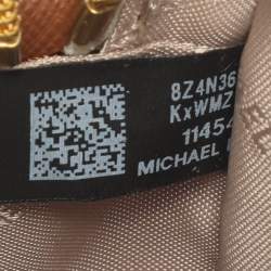 Pre Owned Michael Kors Jet Set EW Large White Signature Coated Canvas Crossbody Bag