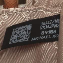 مملوكة مسبقًا Michael Kors Jet Set EW Large White/Brown Signature Canvas and Leather Crossbody Bag