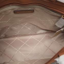 Pre Owned Michael Kors Jet Set Travel Medium Brown Double Pocket Tote