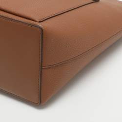 Pre Owned Michael Kors Jet Set Travel Medium Brown Double Pocket Tote