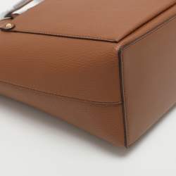 Pre Owned Michael Kors Jet Set Travel Medium Brown Double Pocket Tote