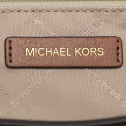 Pre Owned Michael Kors Jet Set Travel Medium Brown Double Pocket Tote