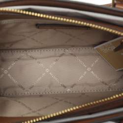 Pre Owned Michael Kors Sheila Small Brown Signautre Coated Canvas and Leather Satchel