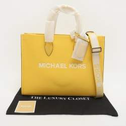 Pre Owned Michael Kors Mirella EW Medium Yellow Leather Tote