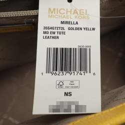 Pre Owned Michael Kors Mirella EW Medium Yellow Leather Tote