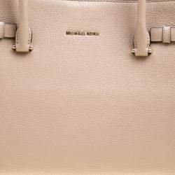 Pre Owned Michael Kors Beige Pebbled Leather Large Addison Tote