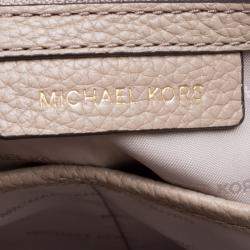 Pre Owned Michael Kors Beige Pebbled Leather Large Addison Tote