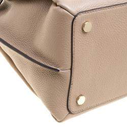 Pre Owned Michael Kors Beige Pebbled Leather Large Addison Tote