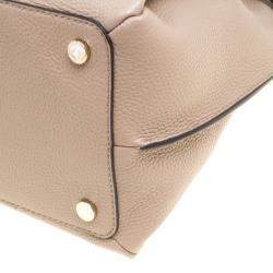 Pre Owned Michael Kors Beige Pebbled Leather Large Addison Tote