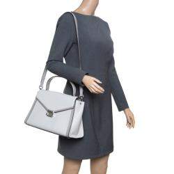 مملوكة مسبقًا Michael Kors Grey Leather Large Whitney Top Handle Satchel