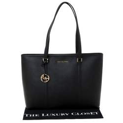 Pre Owned Michael Kors Black Leather Sady Tote 