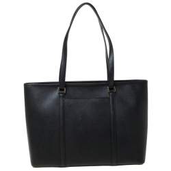 Pre Owned Michael Kors Black Leather Sady Tote 