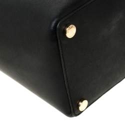 Pre Owned Michael Kors Black Leather Sady Tote 