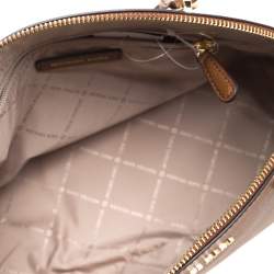 Pre Owned Michael Kors Brown Saffiano Leather Large Emmy Dome Satchel